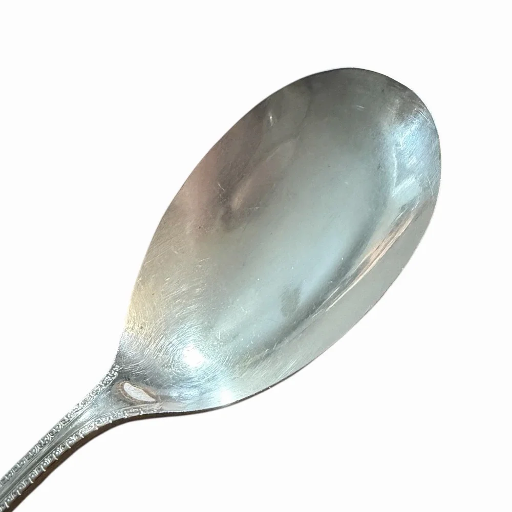 WM A Rogers AA Exquisite‎ Pattern Serving Spoon (1940) Monogram 